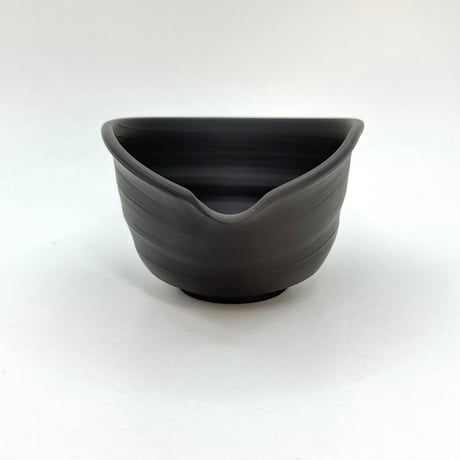 村越風月 Fugetsu Murakoshi 黒窯変茶器(絞り出し) 木箱付　ST1212