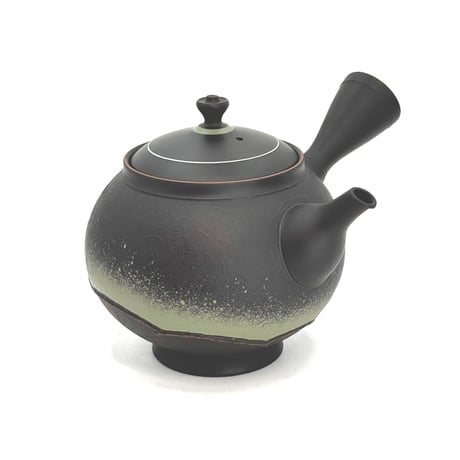鯉江廣 Hiroshi Koie  緑波紋 茶注(高台丸) 木箱入　ST1387