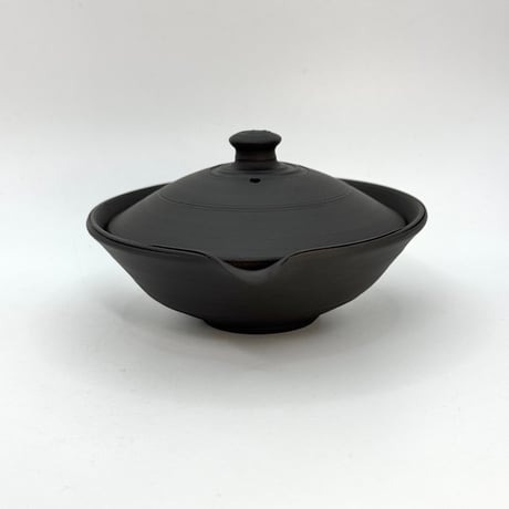 村越風月 Fugetsu Murakoshi 黒窯変茶器(絞り出し) 木箱付　ST1212