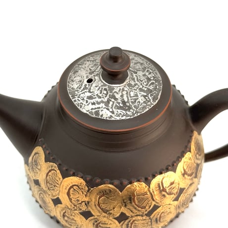 鯉江廣 Hiroshi Koie  金プラチナ彩 茶銚 木箱入　ST1211