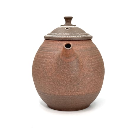 小北條 Kohokujo 焼締 象嵌印籠蓋 後手急須　ST1295
