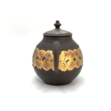 鯉江廣 Hiroshi Koie  金プラチナ彩 茶銚 木箱入　ST1211