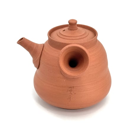 村越風月 Fugetsu Murakoshi 常滑朱泥茶注 梨皮 木箱付　ST1255