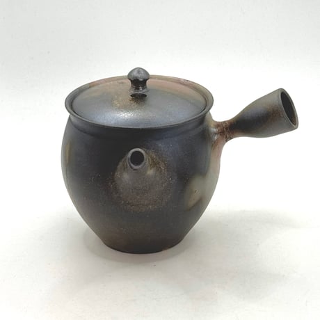 水野陽景 Yokei Mizuno  炭化窯変 緋襷柿型 小茶注　ST1198