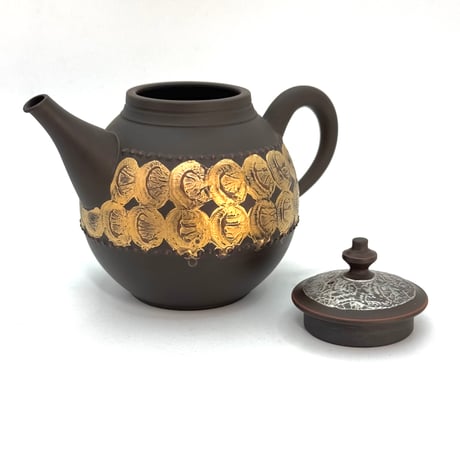 鯉江廣 Hiroshi Koie  金プラチナ彩 茶銚 木箱入　ST1211