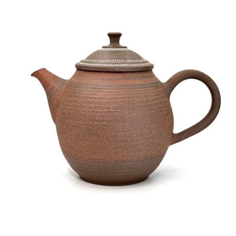 小北條 Kohokujo 焼締 象嵌印籠蓋 後手急須　ST1295
