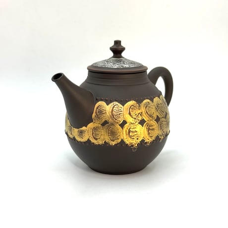 鯉江廣 Hiroshi Koie  金プラチナ彩 茶銚 木箱入　ST1211