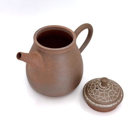 小北條 Kohokujo 焼締 象嵌印籠蓋 茶注　ST1329
