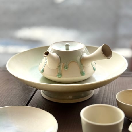 藤田德太 Tokuta Fujita 灰青磁 三角型 急須　ST1386