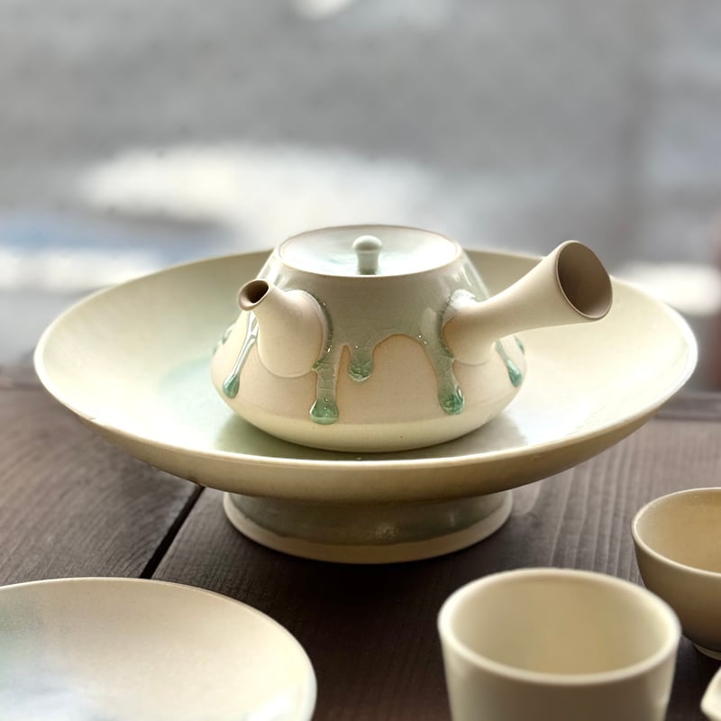 藤田德太 Tokuta Fujita 灰青磁 三角型 急須 ST1386 | TOKONAME