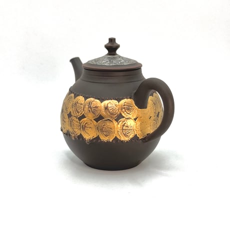 鯉江廣 Hiroshi Koie  金プラチナ彩 茶銚 木箱入　ST1211