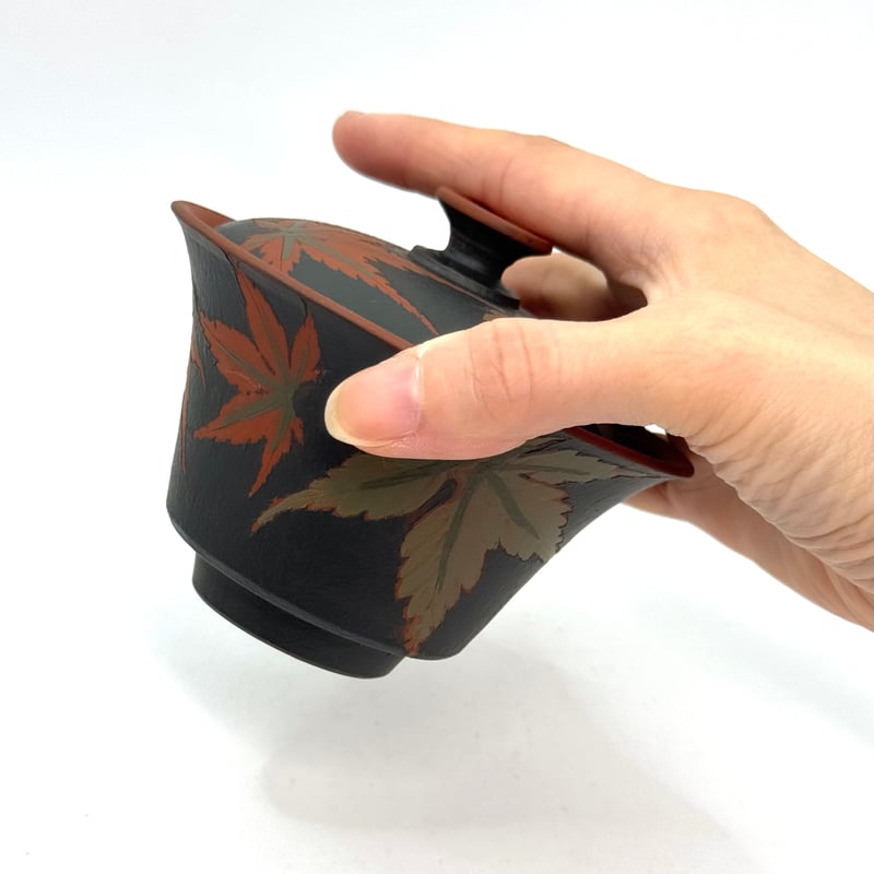 都築青峰 Seiho Tsuzuki 紅葉 蓋碗 朱 ST1331 | TOKONAME IS