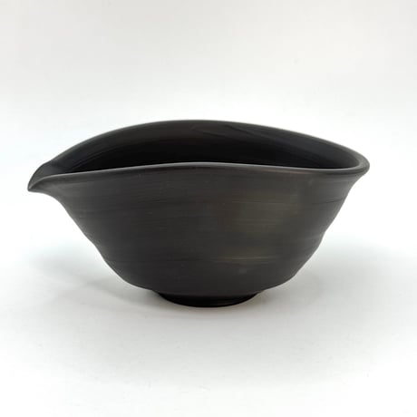 村越風月 Fugetsu Murakoshi 黒窯変茶器(絞り出し) 木箱付　ST1212