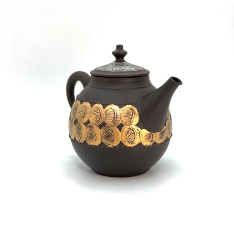 鯉江廣 Hiroshi Koie  金プラチナ彩 茶銚 木箱入　ST1211