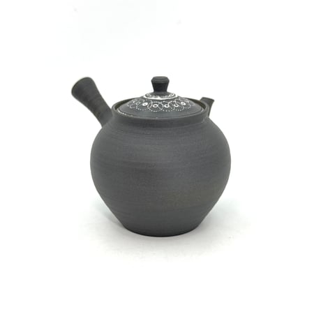 小北條 Kohokujo 黒 象嵌急須 (本朱泥炭化)　ST1374