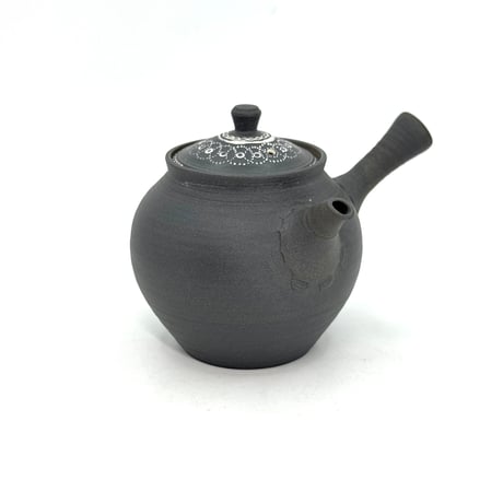 小北條 Kohokujo 黒 象嵌急須 (本朱泥炭化)　ST1374