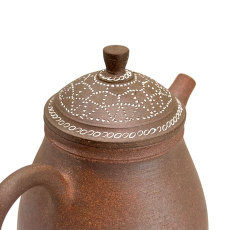小北條 Kohokujo 焼締 象嵌印籠蓋 茶注　ST1329