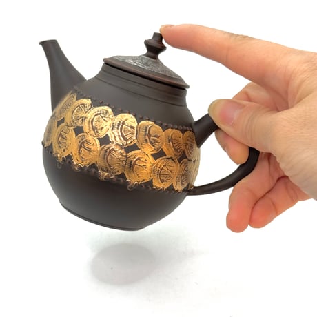 鯉江廣 Hiroshi Koie  金プラチナ彩 茶銚 木箱入　ST1211