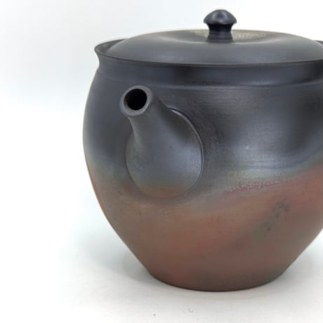 水野陽景 Yokei Mizuno  火窯変 白木ノ葉紋 茶注(柿型 大) 　ST1283