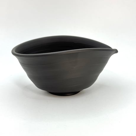 村越風月 Fugetsu Murakoshi 黒窯変茶器(絞り出し) 木箱付　ST1212