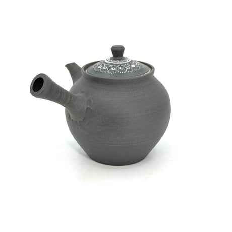 小北條 Kohokujo 黒 象嵌急須 (本朱泥炭化)　ST1374