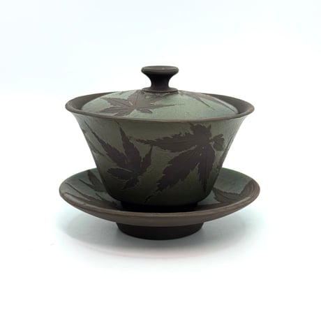 都築青峰 Seiho Tsuzuki 紅葉 蓋碗 黒　ST1333