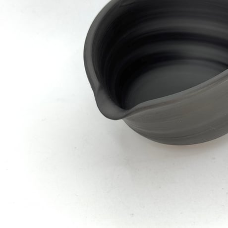 村越風月 Fugetsu Murakoshi 黒窯変茶器(絞り出し) 木箱付　ST1212