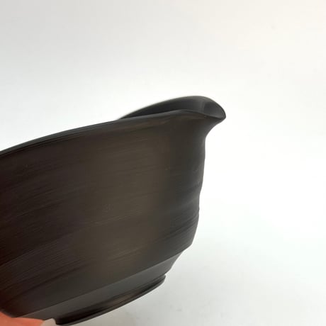 村越風月 Fugetsu Murakoshi 黒窯変茶器(絞り出し) 木箱付　ST1212