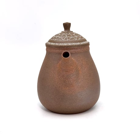 小北條 Kohokujo 焼締 象嵌印籠蓋 茶注　ST1329