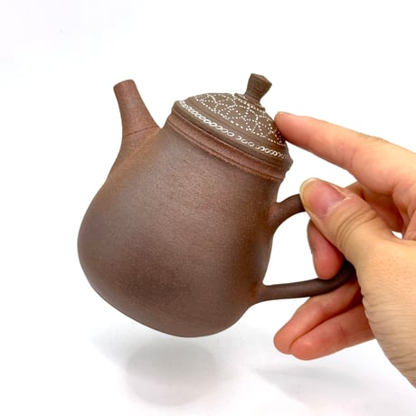 小北條 Kohokujo 焼締 象嵌印籠蓋 茶注　ST1329