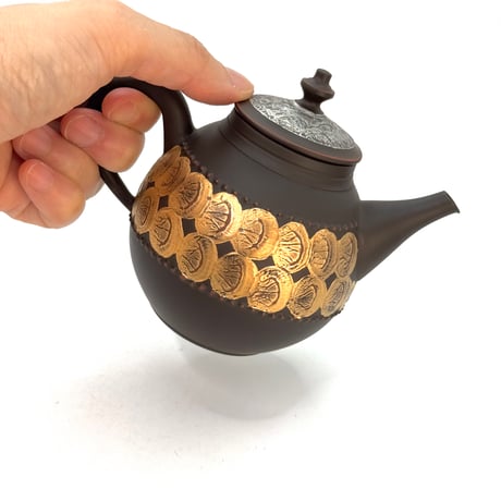鯉江廣 Hiroshi Koie  金プラチナ彩 茶銚 木箱入　ST1211