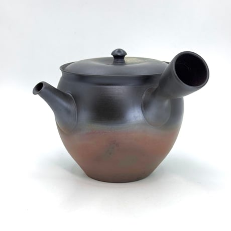 水野陽景 Yokei Mizuno  火窯変 白木ノ葉紋 茶注(柿型 大) 　ST1283
