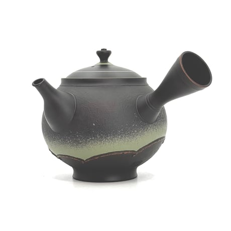 鯉江廣 Hiroshi Koie  緑波紋 茶注(高台丸) 木箱入　ST1387