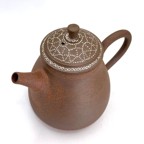 小北條 Kohokujo 焼締 象嵌印籠蓋 茶注　ST1329