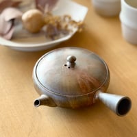 水野陽景 Yokei Mizuno  焼締火襷 平型小茶注 　ST1284
