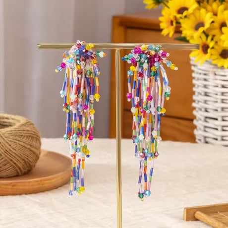 Colorful Beads Fringe Pierce