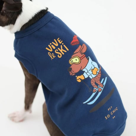 [PET SO CHIC] スキー ウォームタンク オフホワイト/ネイビー