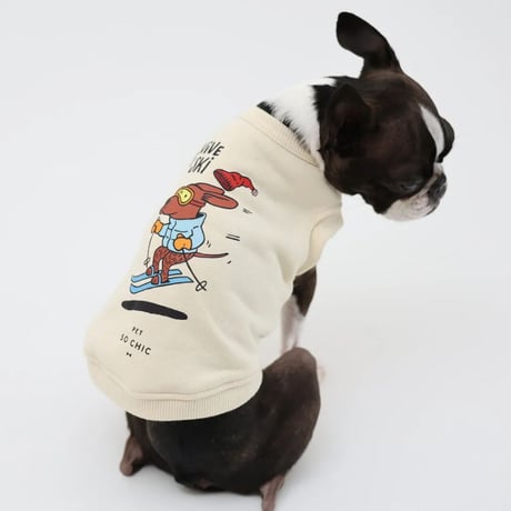 [PET SO CHIC] スキー ウォームタンク オフホワイト/ネイビー