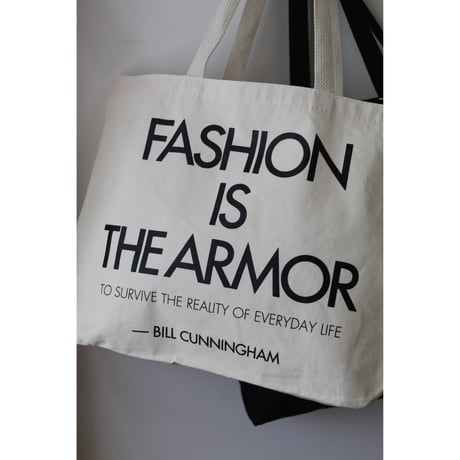 ＂FASHION IS THE ARMOR TOTE BAG＂ENVIRO TOTE