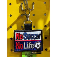 シュールな刺繍ワッペンキーホルダー(NoSoccer NoLife)