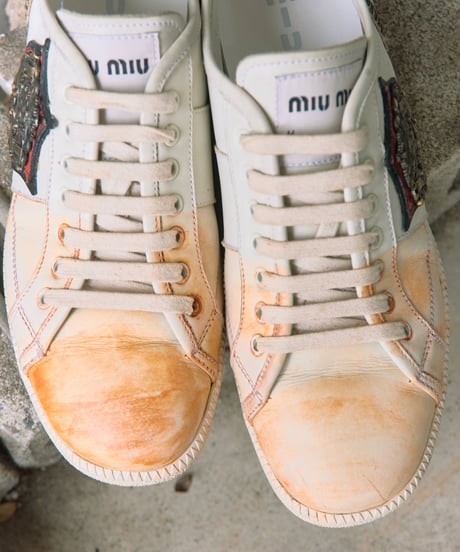 MIU MIU emblem leather sneaker