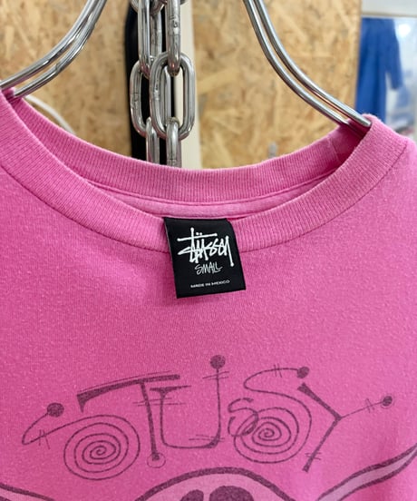 00s STUSSY skull pink tee