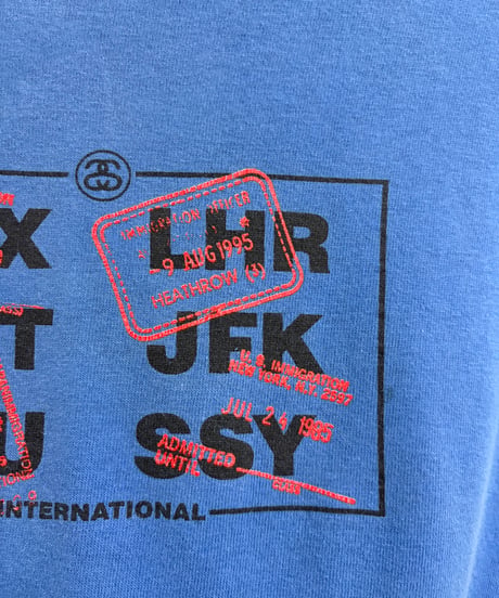 90s STUSSY airport graphic tee