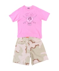 00s STUSSY skull pink tee