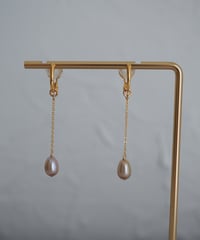 Egg Bronze long earring