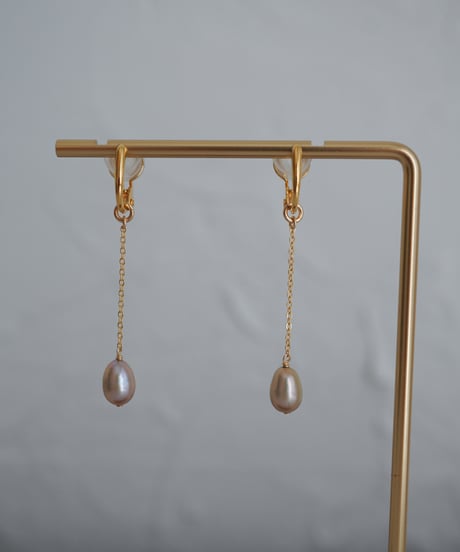 Egg Bronze long earring