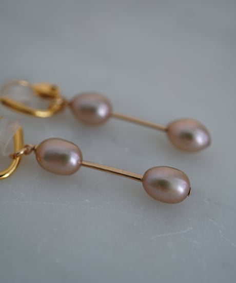 Egg Bronze long earring