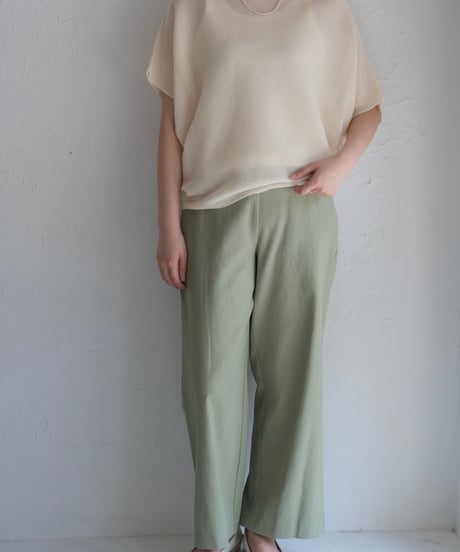 【AURA】シェルタリング　ストレートパンツ  #green