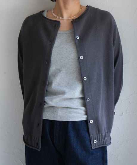 【AURA】和紙 2wayカーディガン　#charcoal/royal blue/brown/gray（新色）