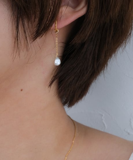 Grain long earring